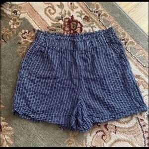 Comfy Striped Flowy Rouched Big Gray Grey High Waisted Parachute Shorts Baggy